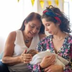 Babcia, synowa, mama i wnuczka, dziecko